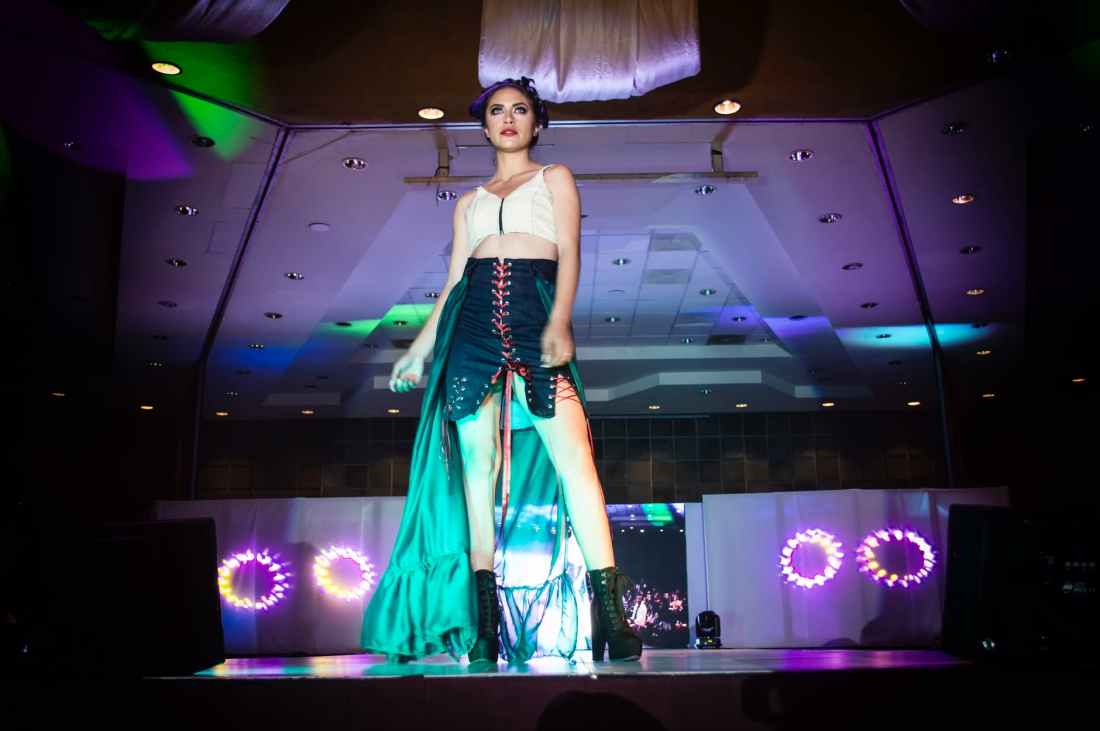 women s white v neck spaghetti strap top and blue skirt