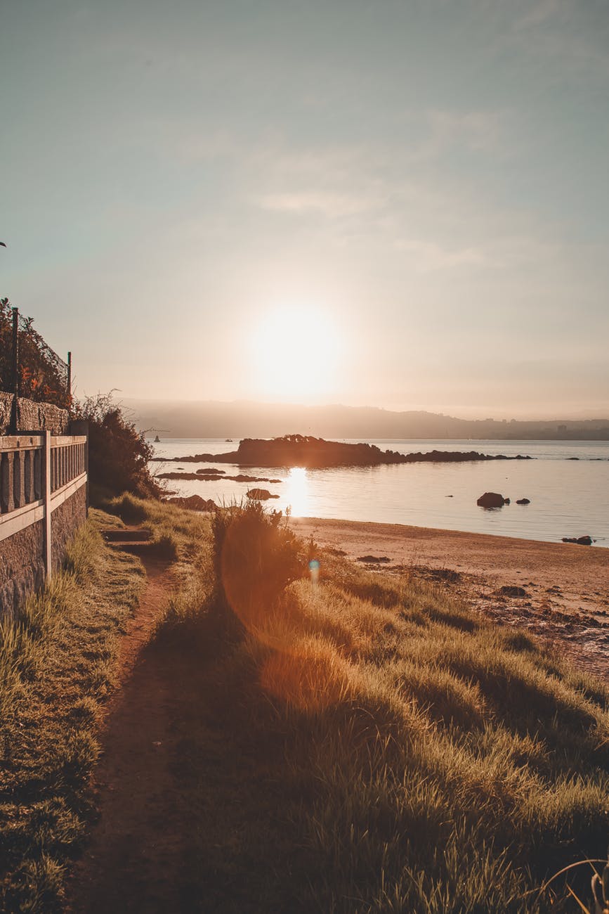 photo of seashore during golden hour