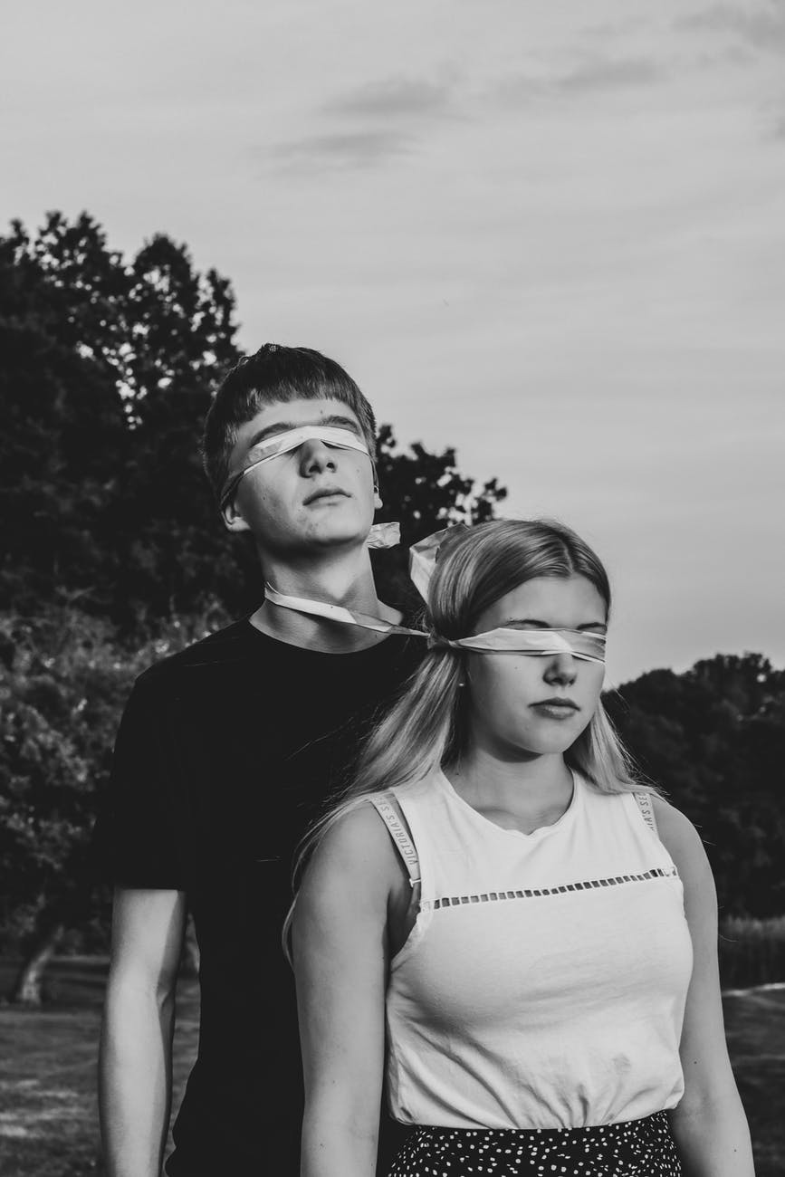 man and woman bind to each other